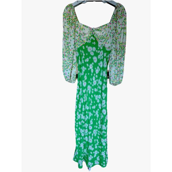 Rixo x Target Dress Women Sz 4 Daisy Smocked Milk Maid Floral Boho NWT Y2K - Picture 6 of 12